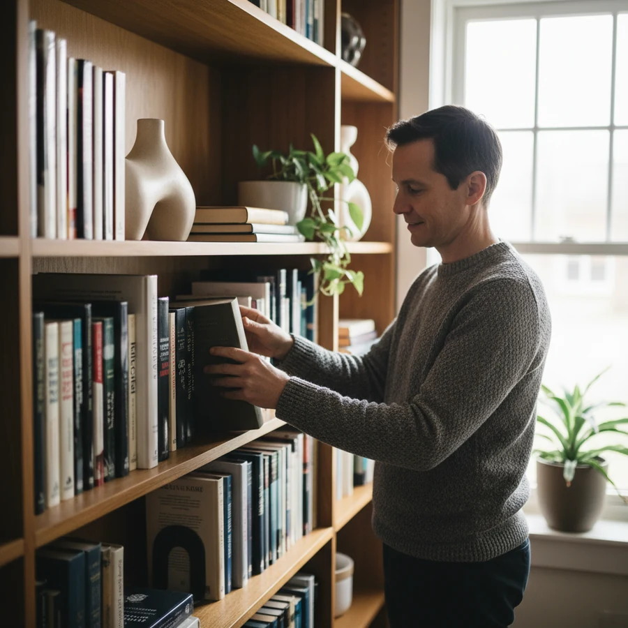 A relaxed man in his forties at home, representing the everyday habits that help increase libido naturally