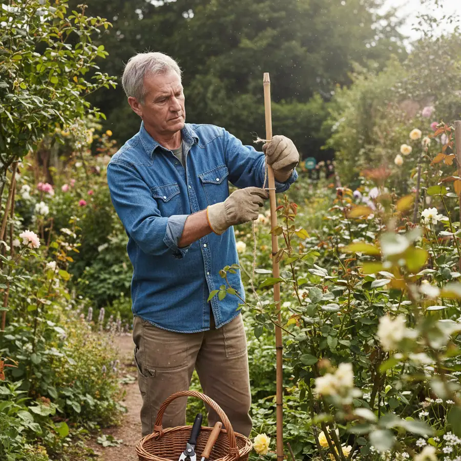 An older man staying active in the garden, part of the Goliath XL Research Team's men's health coverage