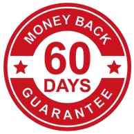 60-day money-back guarantee seal