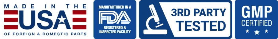 Made in the USA, manufactured in an FDA-registered and inspected facility, third-party tested and GMP certified